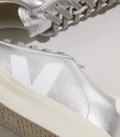 CAMPO LEATHER SILVER WHITE<VEJA Cheap
