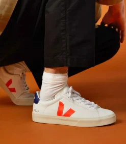 CAMPO LEATHER WHITE COBALT ORANGE FLUO<VEJA Store