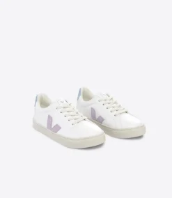 ESPLAR LACES LEATHER WHITE PARME STEEL<VEJA Sale