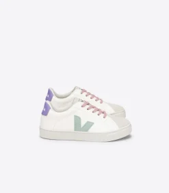 ESPLAR LACES LEATHER WHITE MATCHA LAVANDE<VEJA Fashion