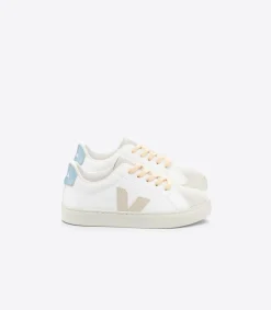ESPLAR LACES LEATHER WHITE SABLE STEEL<VEJA Online