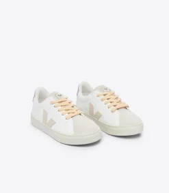 ESPLAR LACES LEATHER WHITE SABLE STEEL<VEJA Online