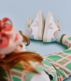 ESPLAR LACES LEATHER WHITE SABLE STEEL<VEJA Online