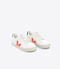 ESPLAR LACES LEATHER WHITE ORANGE FLUO<VEJA Cheap