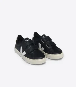 ESPLAR LEATHER BLACK WHITE<VEJA Clearance