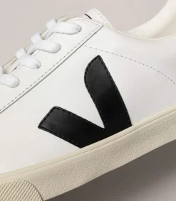 ESPLAR LEATHER WHITE BLACK<VEJA New