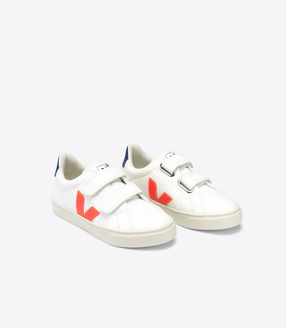 ESPLAR LEATHER WHITE ORANGE FLUO COBALT<VEJA Best