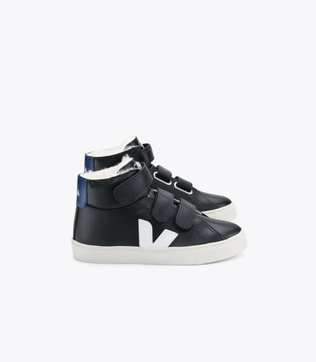 ESPLAR MID FURED LEATHER BLACK COBALT<VEJA Best