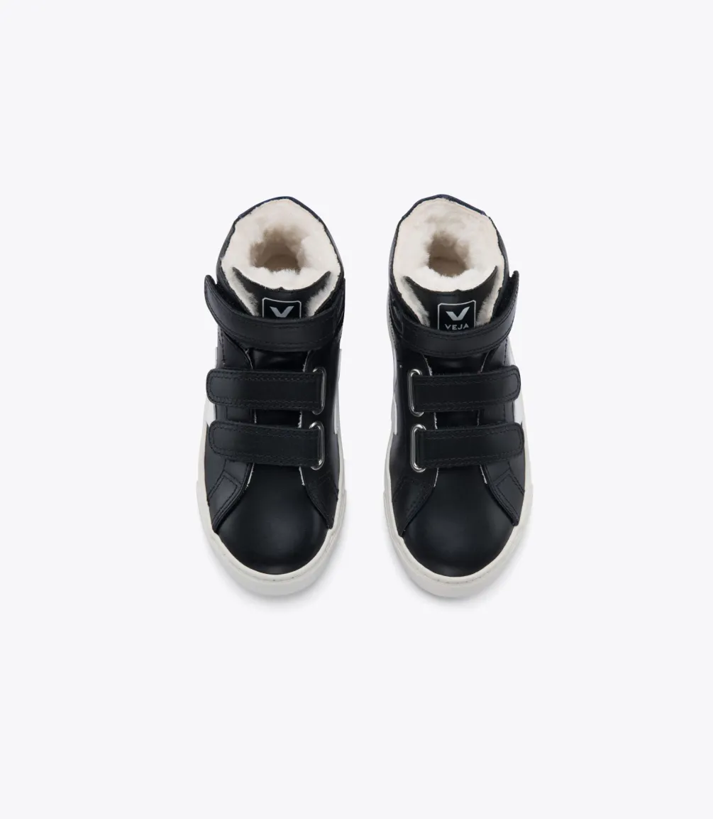 ESPLAR MID FURED LEATHER BLACK COBALT<VEJA Best