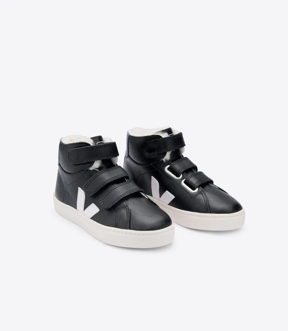 ESPLAR MID FURED LEATHER BLACK WHITE COBALT<VEJA Store