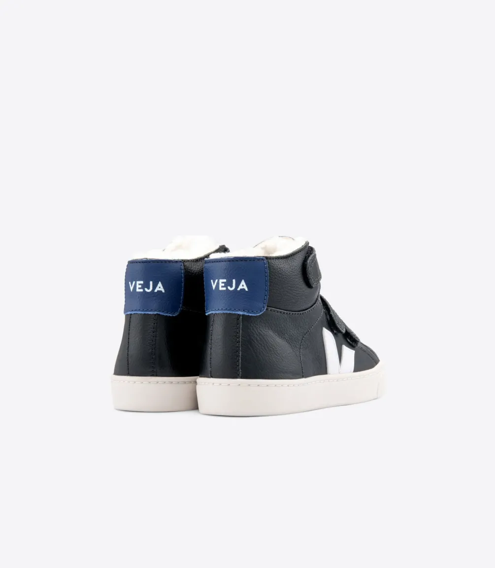 ESPLAR MID FURED LEATHER BLACK WHITE COBALT<VEJA Store