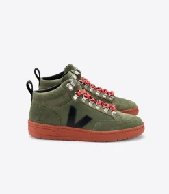 RORAIMA SUEDE OLIVE BLACK RUST SOLE<VEJA Fashion