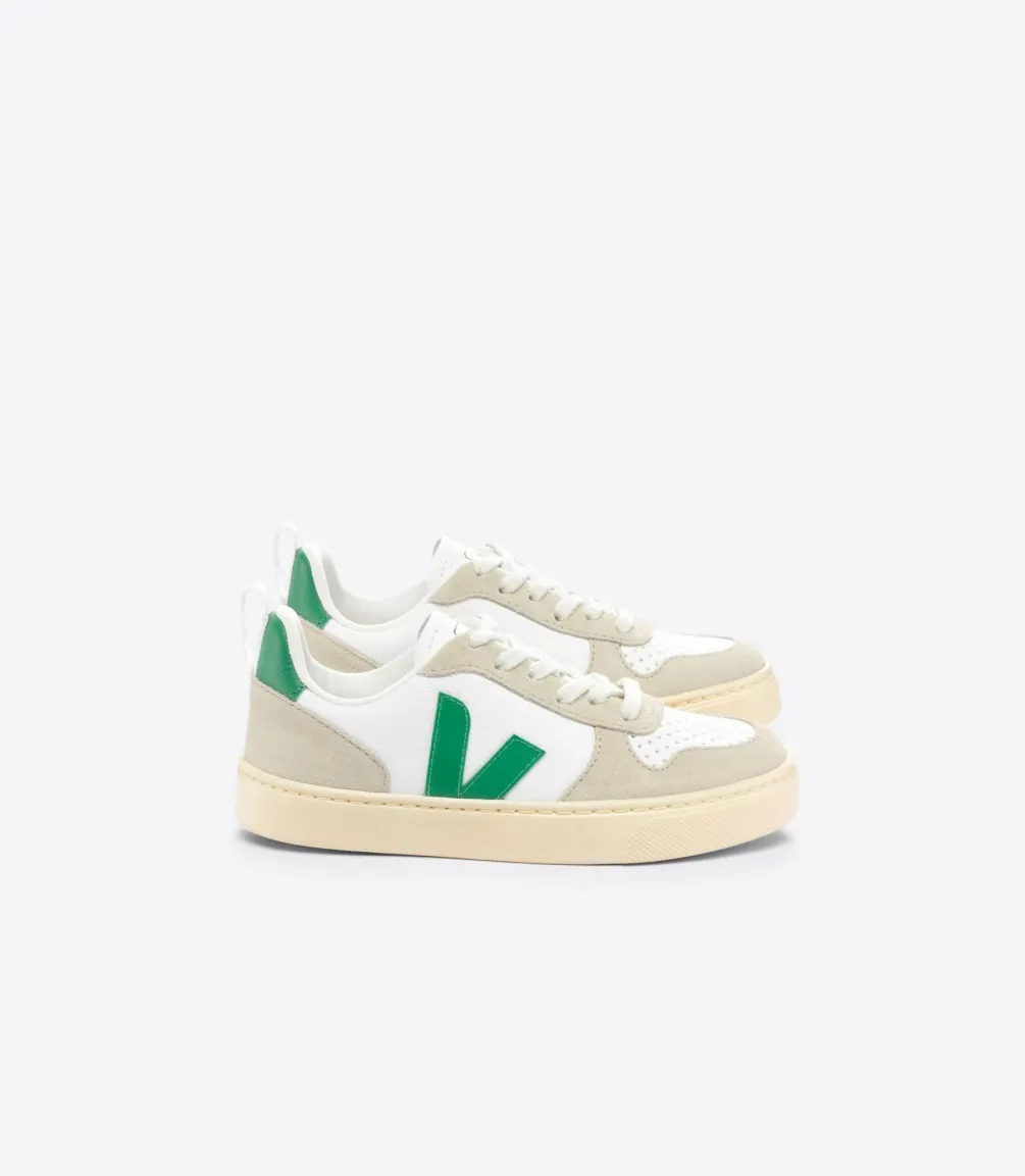 V-10 LACES LEATHER WHITE EMERAUDE ALMOND<VEJA Discount