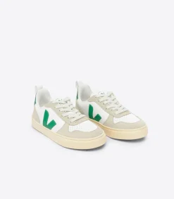 V-10 LACES LEATHER WHITE EMERAUDE ALMOND<VEJA Discount