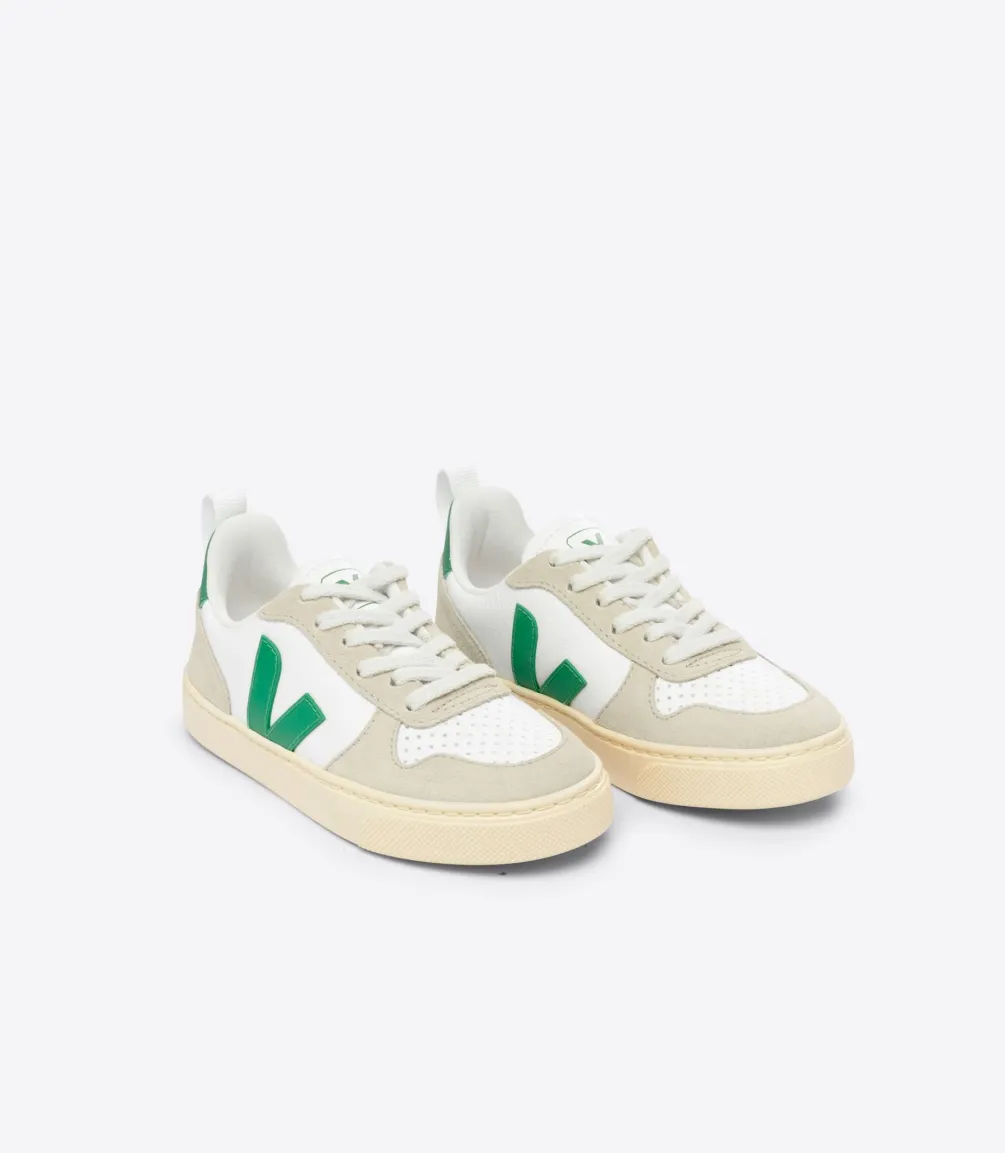 V-10 LACES LEATHER WHITE EMERAUDE ALMOND<VEJA Discount
