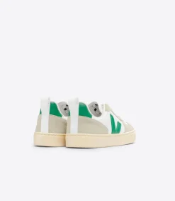 V-10 LACES LEATHER WHITE EMERAUDE ALMOND<VEJA Discount