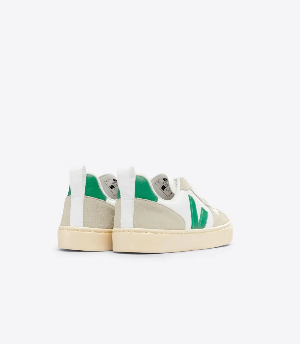 V-10 LACES LEATHER WHITE EMERAUDE ALMOND<VEJA Discount