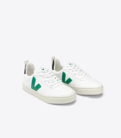 V-10 LACES CWL WHITE EMERAUDE BLACK<VEJA Outlet