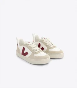 V-10 LACES LEATHER WHITE MARSALA ALMOND<VEJA Cheap