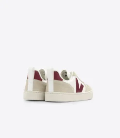 V-10 LACES LEATHER WHITE MARSALA ALMOND<VEJA Cheap