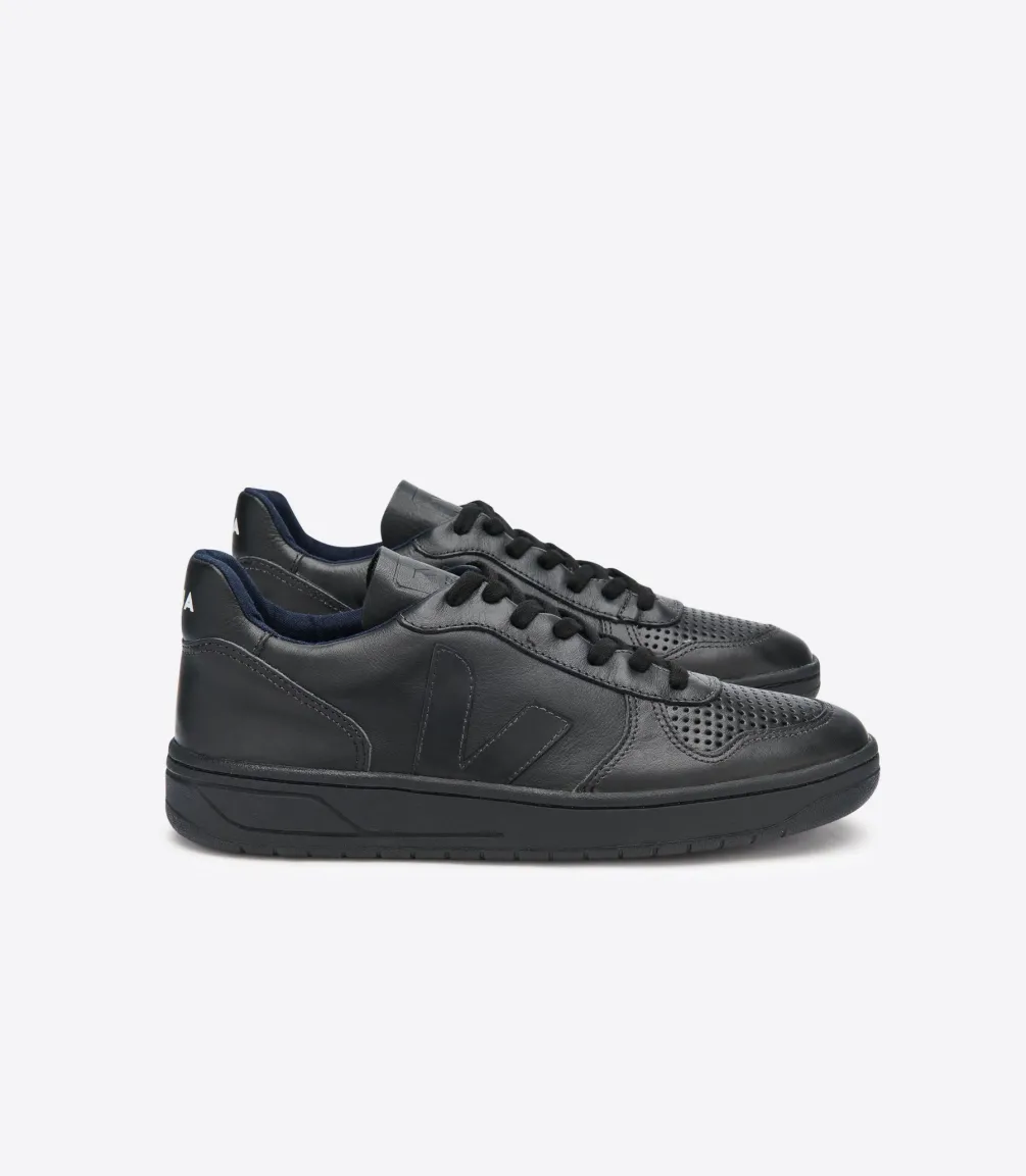 V-10 LEATHER BLACK BLACK<VEJA Cheap
