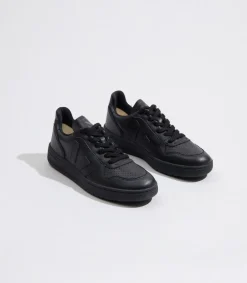 V-10 LEATHER BLACK BLACK<VEJA Cheap