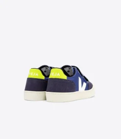 V-12 LEATHER COBALT WHITE JAUNE FLUO<VEJA Cheap