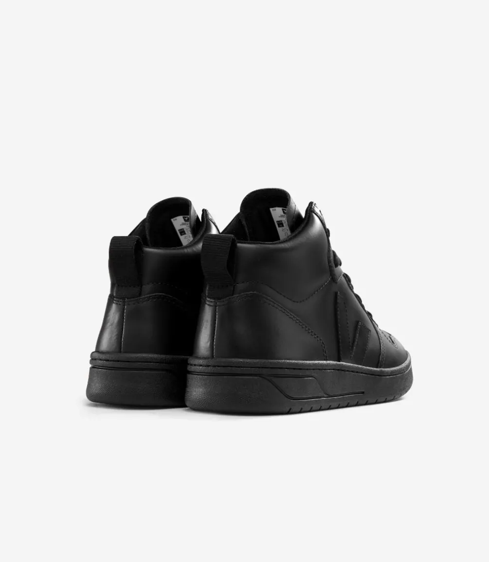 V-15 LEATHER FULL BLACK<VEJA Fashion