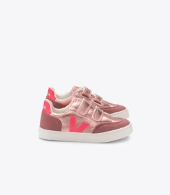 V-12 LEATHER NACRE ROSE FLUO<VEJA Best
