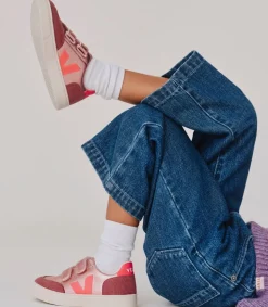 V-12 LEATHER NACRE ROSE FLUO<VEJA Best