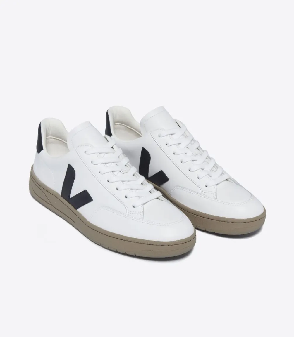 V-12 LEATHER WHITE BLACK DUNE<VEJA Online