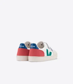 V-12 LEATHER WHITE EMERAUDE PEKIN<VEJA Best