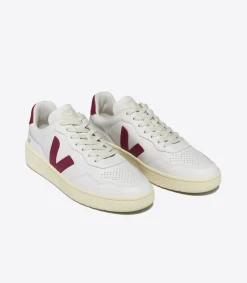 V-90 LEATHER WHITE MARSALA<VEJA Discount