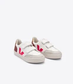 V-12 LEATHER WHITE MULTICO DRIED PETAL<VEJA Cheap