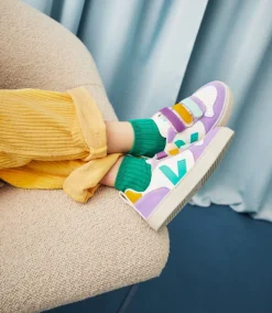 V-10 LEATHER WHITE MULTICO FRESHMINT<VEJA Store