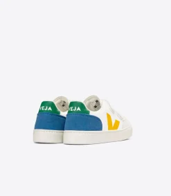 V-12 LEATHER WHITE MULTICO INDIGO<VEJA Cheap