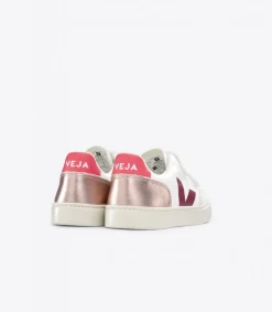 V-12 LEATHER WHITE MULTICO NACRE<VEJA Clearance