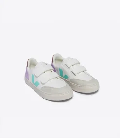 V-12 LEATHER WHITE MULTICO ORCHID<VEJA Sale