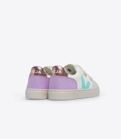 V-12 LEATHER WHITE MULTICO ORCHID<VEJA Sale