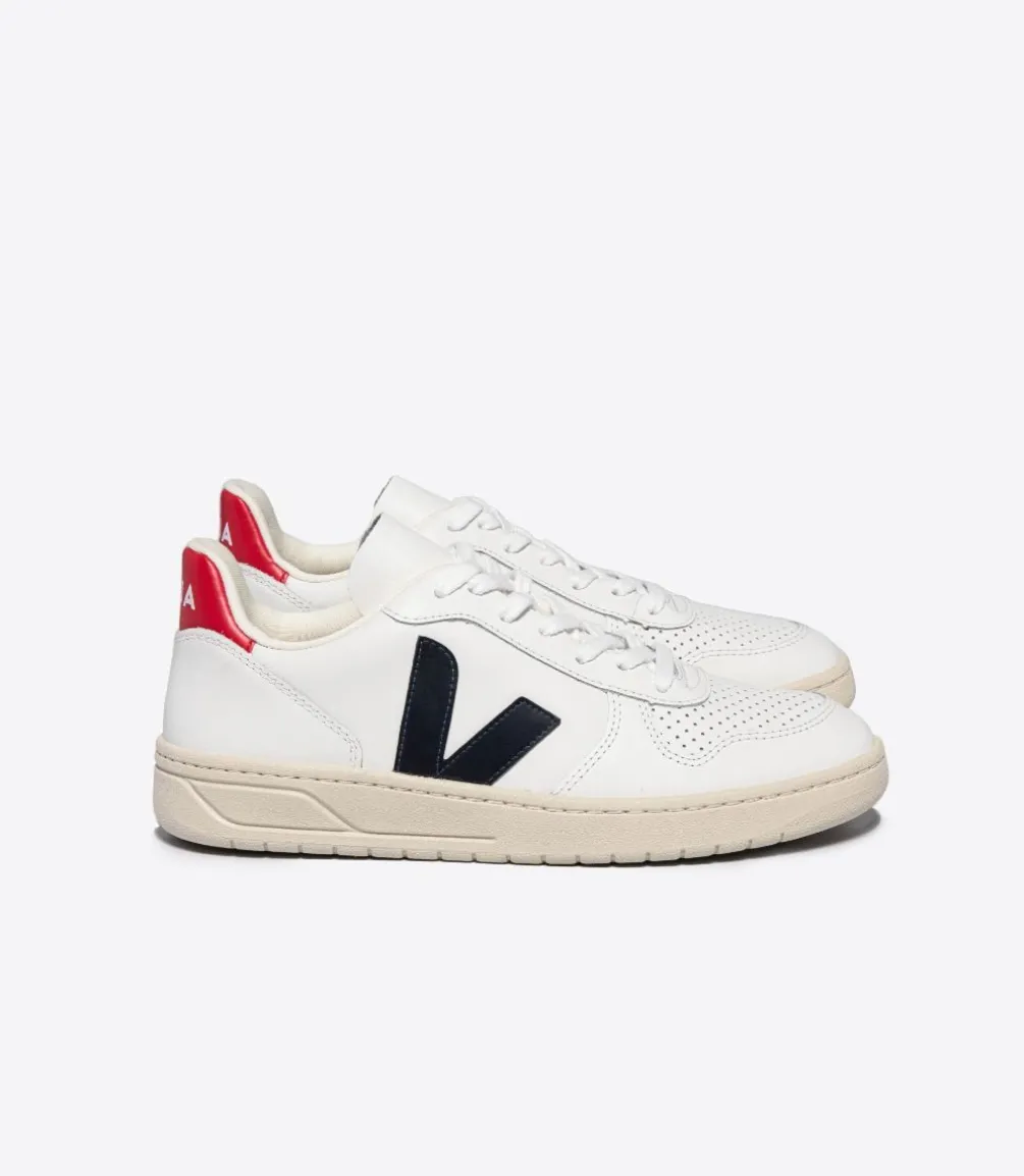 V-10 LEATHER WHITE NAUTICO PEKIN<VEJA Hot