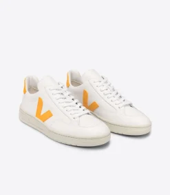 V-12 LEATHER WHITE OURO<VEJA Clearance