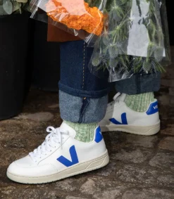 V-12 LEATHER WHITE PAROS<VEJA Cheap