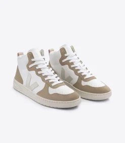 V-15 LEATHER WHITE PIERRE SAHARA<VEJA Fashion