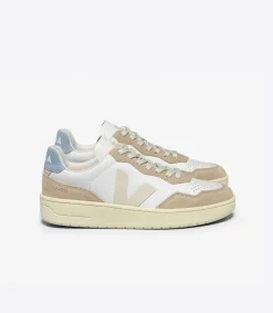V-90 LEATHER WHITE PIERRE STEEL<VEJA Sale