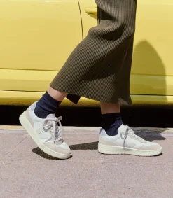V-90 LEATHER WHITE PIERRE STEEL<VEJA Sale