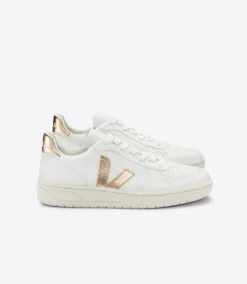 V-10 LEATHER WHITE PLATINE<VEJA Clearance