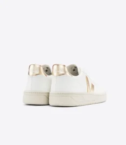 V-10 LEATHER WHITE PLATINE<VEJA Clearance