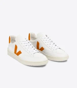 V-12 LEATHER WHITE PUMPKIN<VEJA Hot