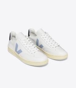 V-12 LEATHER WHITE STEEL NAUTICO<VEJA Hot