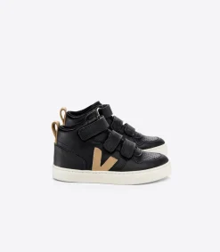 V-10 MID LEATHER BLACK DUNE<VEJA Fashion